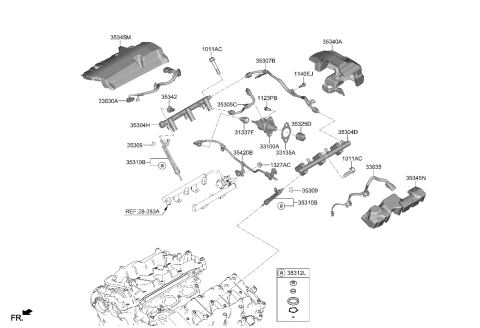 2023 Hyundai Genesis G90 Throttle Body & Injector Diagram