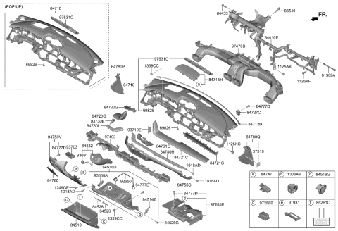 2023 Hyundai Genesis G90 Crash Pad Diagram