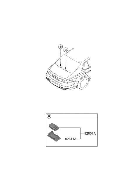 2023 Hyundai Genesis G90 License Plate & Interior Lamp Diagram