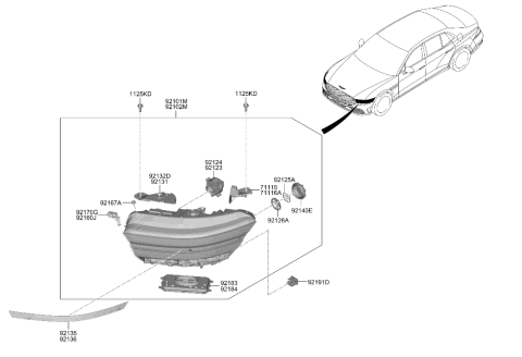 2023 Hyundai Genesis G90 Head Lamp Diagram