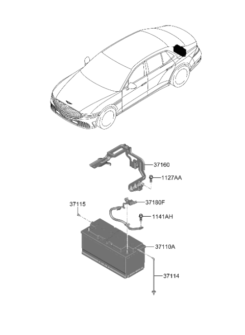 2023 Hyundai Genesis G90 Battery & Cable Diagram 2