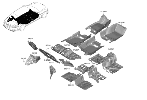 2023 Hyundai Genesis G90 Floor Covering Diagram