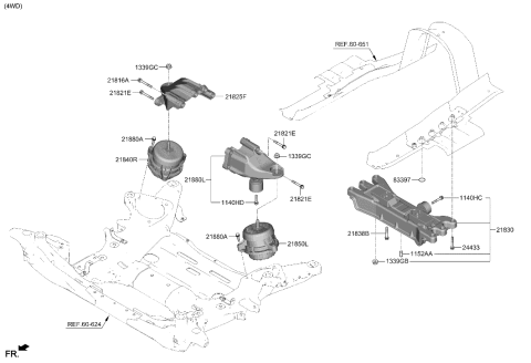 2023 Hyundai Genesis G90 Engine & Transaxle Mounting Diagram 1