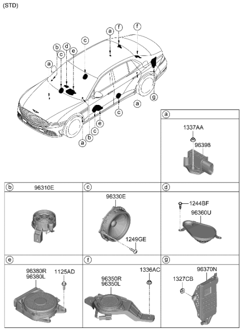2023 Hyundai Genesis G90 Speaker Diagram 1