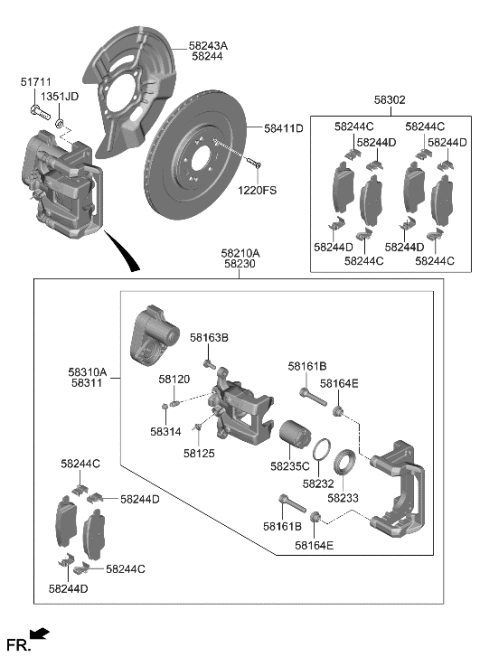 2023 Hyundai Genesis G90 Rear Wheel Brake Diagram