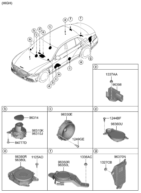 2023 Hyundai Genesis G90 Speaker Diagram 2