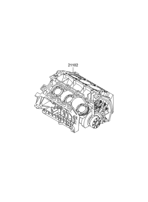 2010 Hyundai Veracruz Engine Assembly-Short Diagram for 223R2-3CA0A