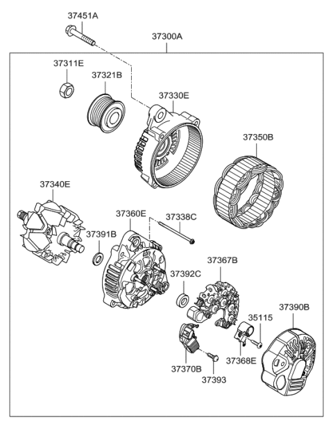 2012 Hyundai Veracruz Seal Ring Diagram for 37392-3C120
