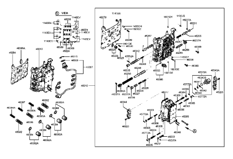 2000 Hyundai Sonata Body Assembly-Automatic Transmission Valve Diagram for 46210-39111