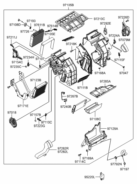 2006 Hyundai Sonata Duct Assembly-Plenum Diagram for 97137-0A000