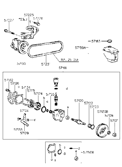 2000 Hyundai Tiburon Pump Assembly-Power Steering Oil Diagram for 57110-27000