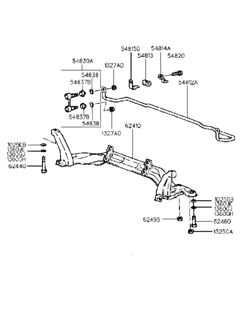1999 Hyundai Tiburon Bar-Front Stabilizer Diagram for 54811-27001