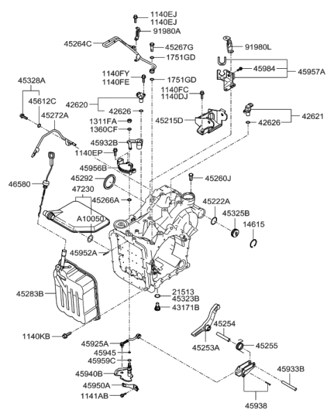 2007 Hyundai Azera Auto Transmission Case Diagram 2