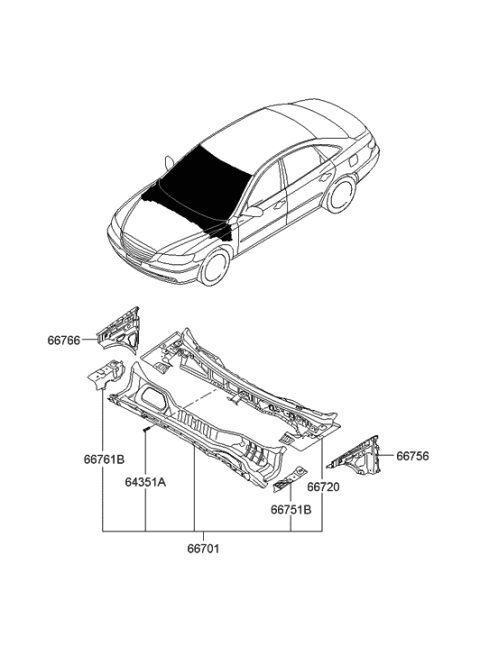 2010 Hyundai Azera Cowl Panel Diagram