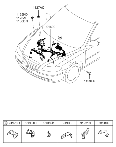 2010 Hyundai Azera Bracket-Wiring Mounting Diagram for 91931-3L490