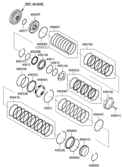 2007 Hyundai Azera Ring-Snap Diagram for 45619-3B023
