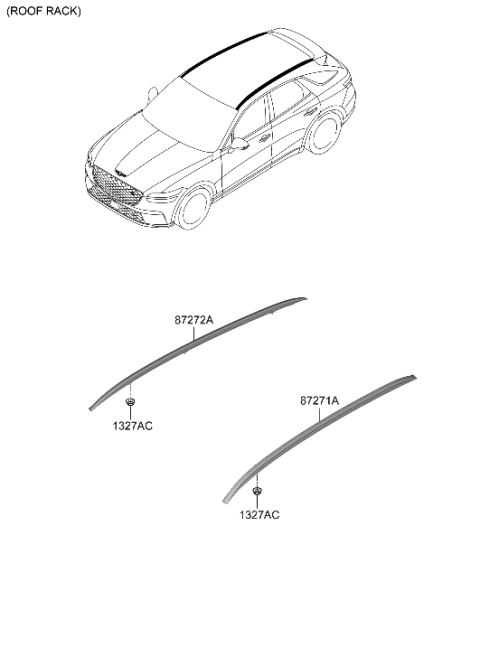 2023 Hyundai Genesis Electrified GV70 Roof Garnish & Rear Spoiler Diagram 1
