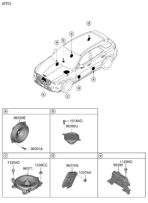 2023 Hyundai Genesis Electrified GV70 Speaker Diagram 1