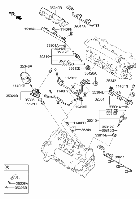 2014 Hyundai Santa Fe Throttle Body & Injector Diagram