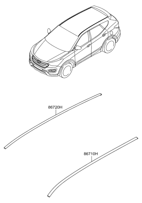 2015 Hyundai Santa Fe Roof Garnish & Rear Spoiler Diagram 1