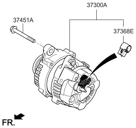 2014 Hyundai Santa Fe Generator Assembly Diagram for 37300-3C510