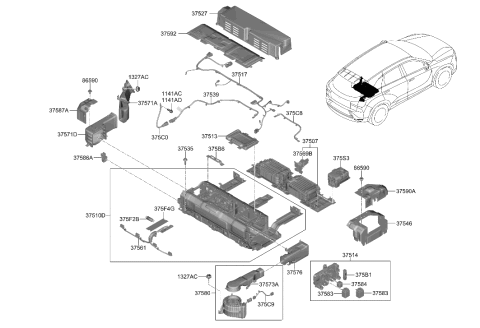 2023 Hyundai Nexo Bracket Assembly Diagram for 375B6-M5000