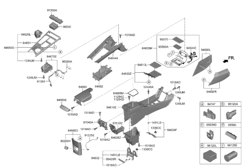 2022 Hyundai Nexo EXTN Wiring-Console FR Diagram for 84619-M5000