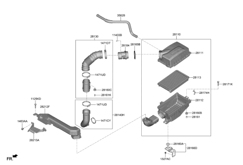 2023 Hyundai Nexo Air Cleaner Filter Diagram for 28113-M5000