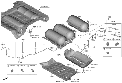 2022 Hyundai Nexo Verifier-Fuel Tube Diagram for 35886-4W000