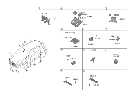 2022 Hyundai Nexo Sensor Assembly-Press Type Crash Diagram for 95930-M5000