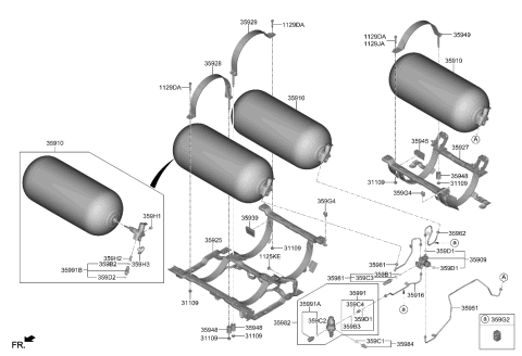 2020 Hyundai Nexo Tube Assembly-FUELING Diagram for 35961-M5000