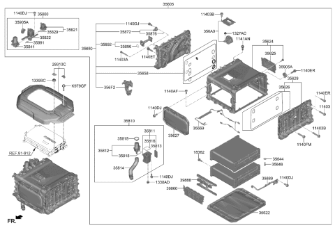 2021 Hyundai Nexo Sensor-Water Level Diagram for 35813-M5000