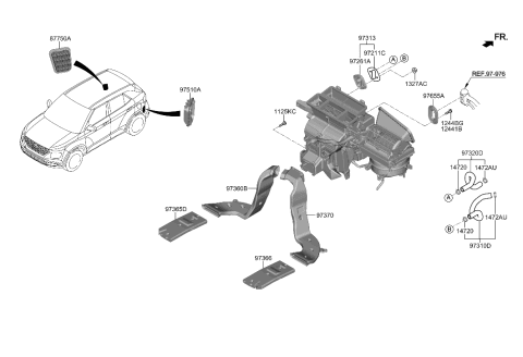 2023 Hyundai Venue Heater System-Duct & Hose Diagram