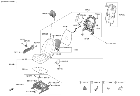 2021 Hyundai Venue CUSHION ASSY-FR SEAT,RH Diagram for 88200-K2061-XDB
