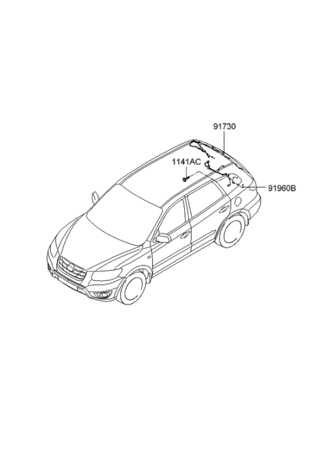 2010 Hyundai Santa Fe Wiring Assembly-Tail Gate Extension Diagram for 91686-0W050