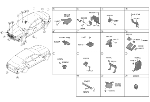 2022 Hyundai Genesis G80 UNIT ASSY-REAR CORNER RADAR,RH Diagram for 99150-JI000