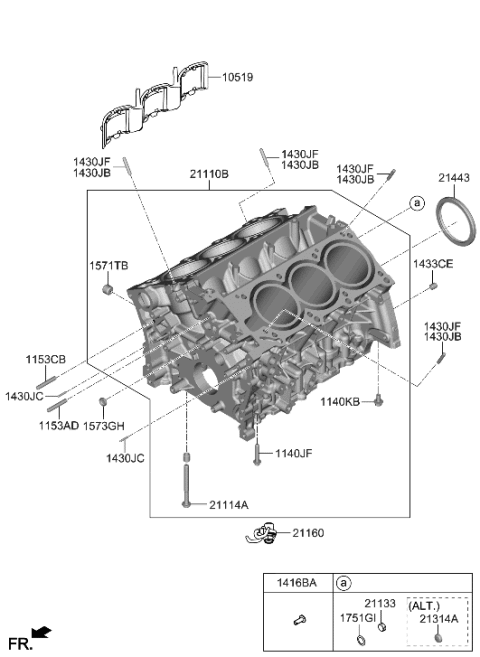 2023 Hyundai Genesis G80 SEAL-OIL RR Diagram for 21443-3N100