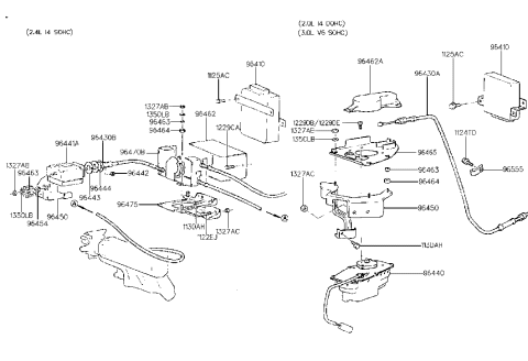 1990 Hyundai Sonata Cable Assembly-Cruise Diagram for 96430-33400