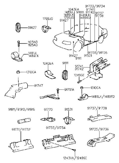 1990 Hyundai Sonata Wiring Assembly-Main Diagram for 91104-33770-D