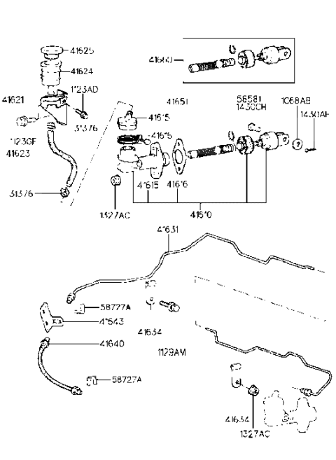 1991 Hyundai Sonata Clutch Master Cylinder Diagram