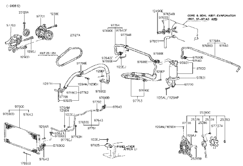 1990 Hyundai Sonata Bracket-Compressor Mounting Diagram for 97703-36000