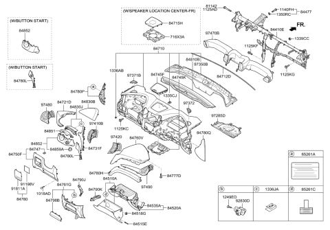 2016 Hyundai Santa Fe Crash Pad Diagram