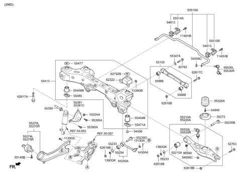 2016 Hyundai Santa Fe Rear Suspension Control Arm Diagram 1