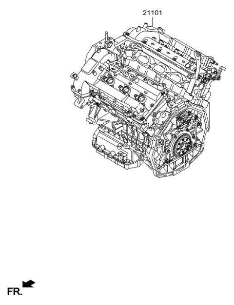 2017 Hyundai Santa Fe Engine Assembly-Sub Diagram for 171R1-3CAAA