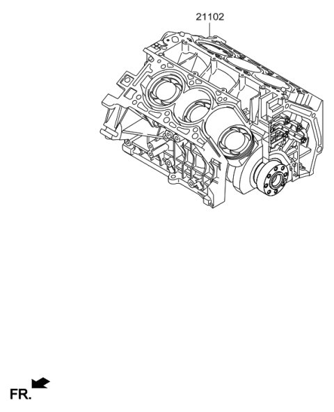 2018 Hyundai Santa Fe Short Engine Assy Diagram