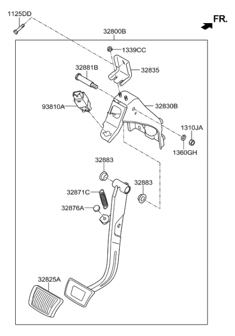 2018 Hyundai Santa Fe Pedal Assembly-Brake Diagram for 32800-2W130