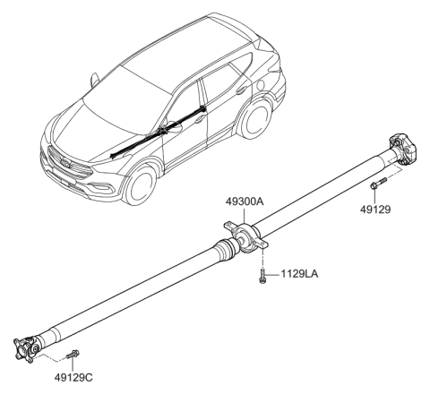 2016 Hyundai Santa Fe Shaft Assembly-PROPELLER Diagram for 49300-B8030