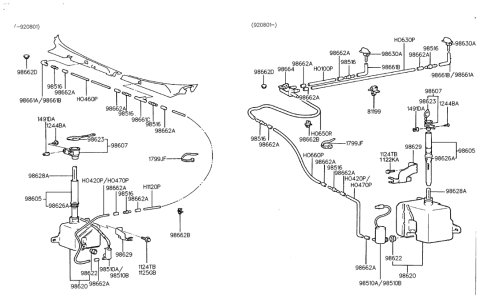 1994 Hyundai Scoupe Grommet-Washer Reservoir Tube Diagram for 98626-24000