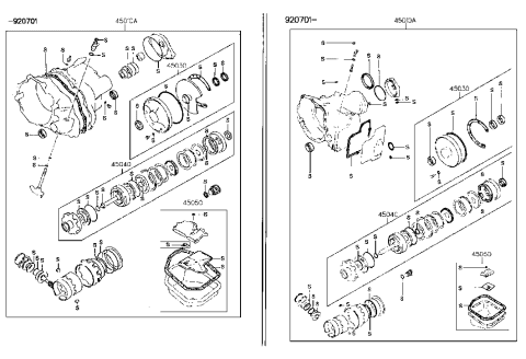 1992 Hyundai Scoupe Transaxle Gasket Kit-Auto Diagram