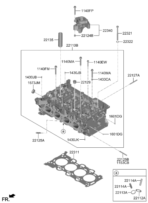 2021 Hyundai Sonata Hybrid Part Diagram for 22110-2J600